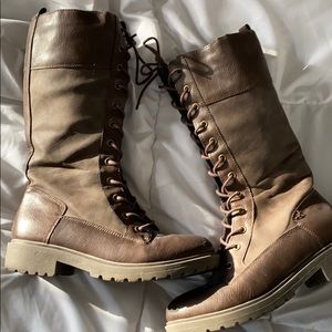Tall Brown Lace Up Boots